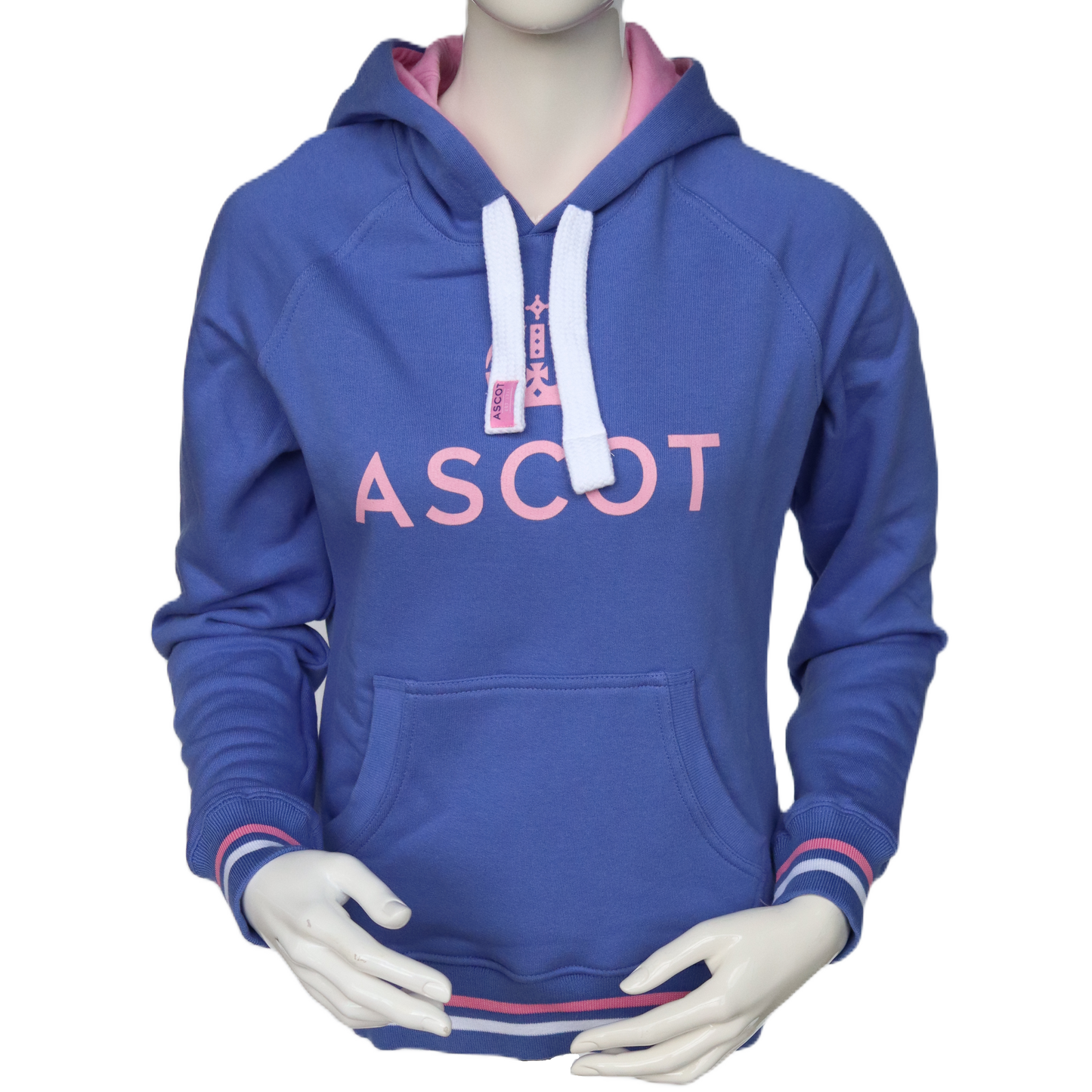 Ladies Ascot Logo Hoodie - Blue/Pink