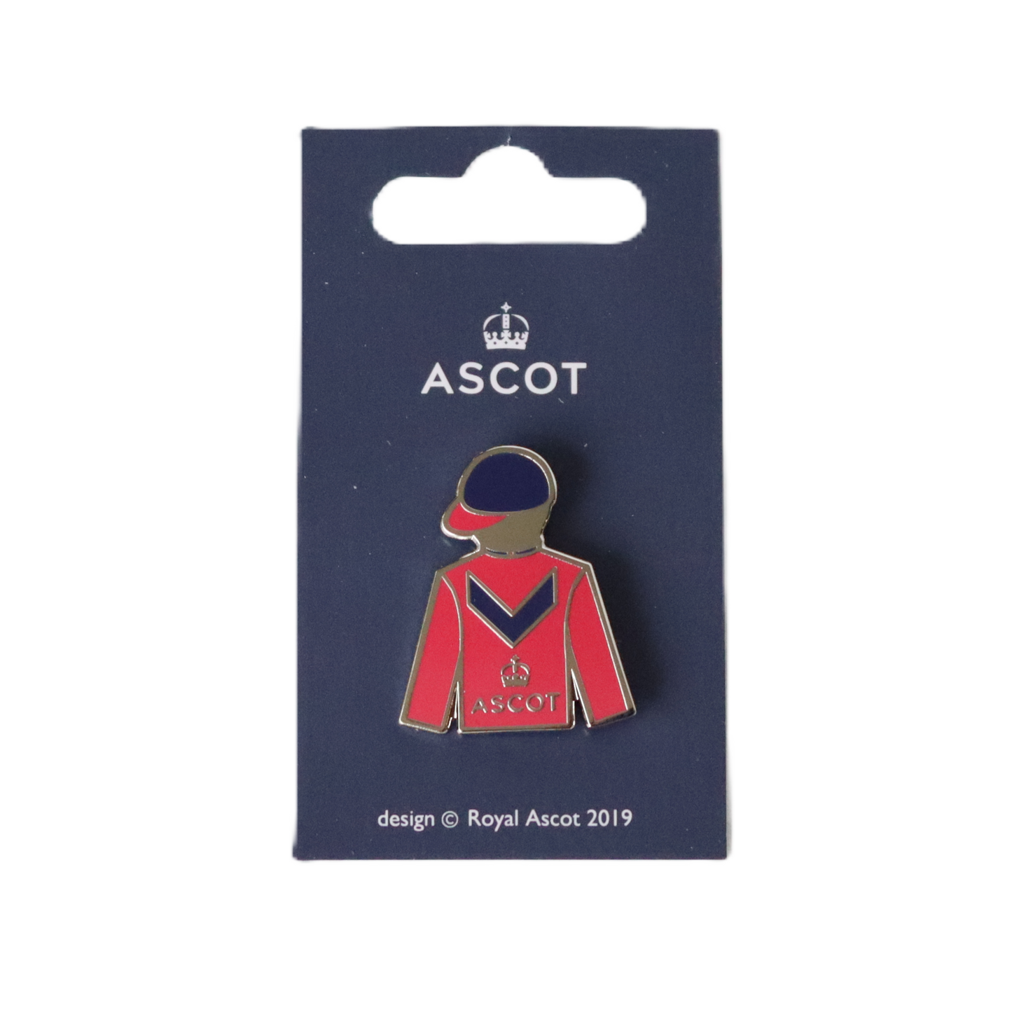 Jockey Silks Pin Badge - Red Chevron