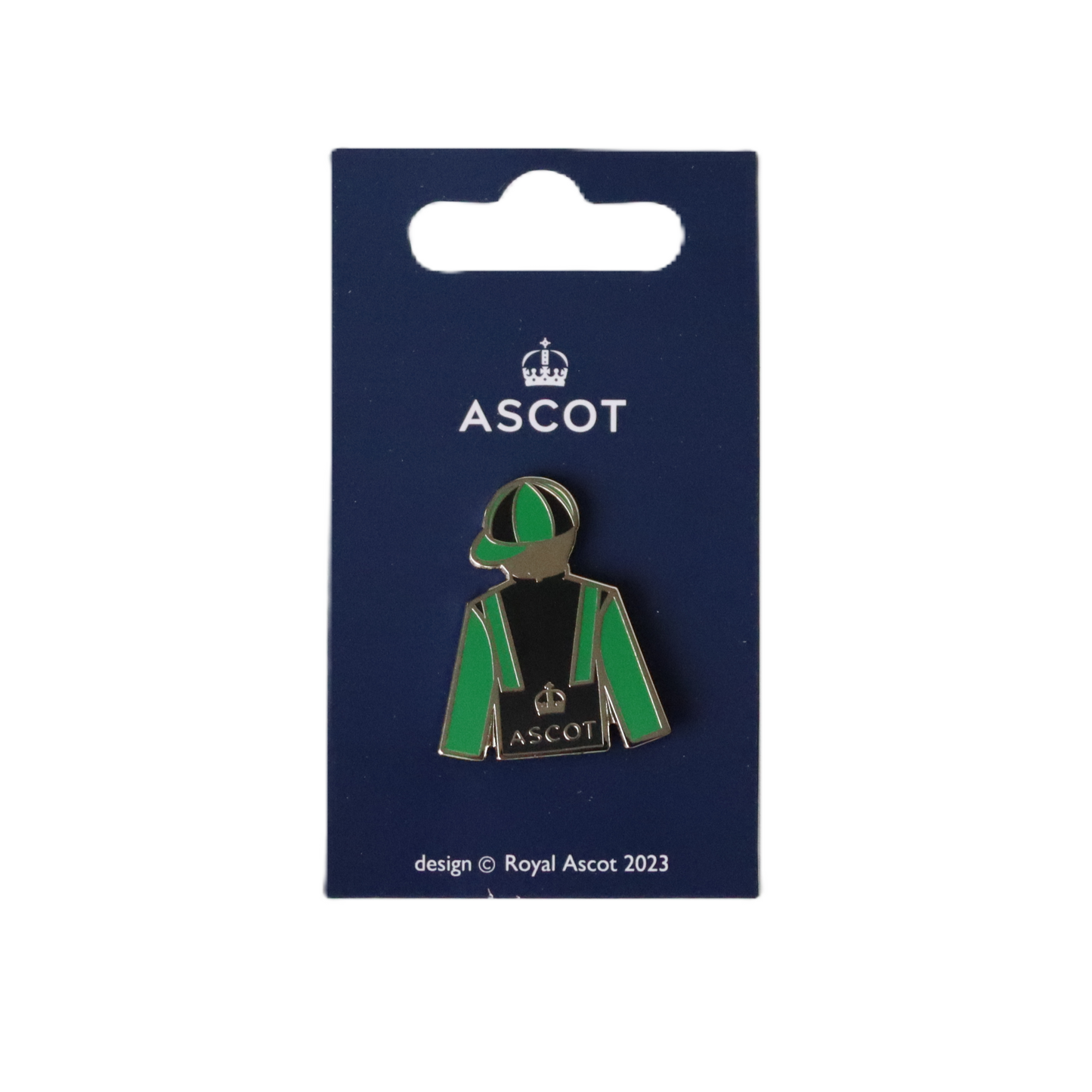 Jockey Silks Pin Badge - Green/Black