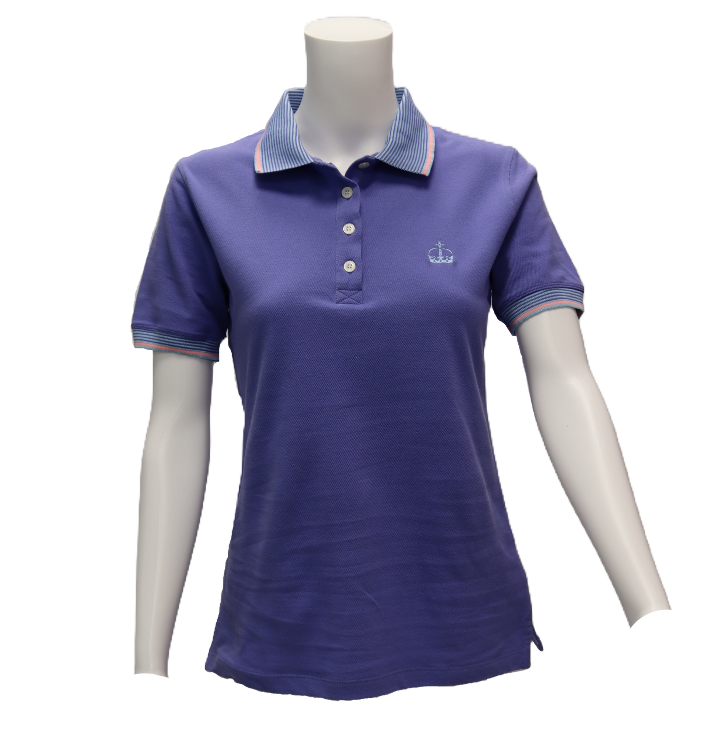 Ladies Polo Shirt with Crown Logo - Blue