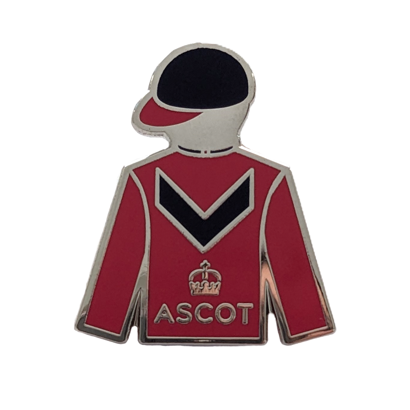 Jockey Silks Pin Badge - Red Chevron