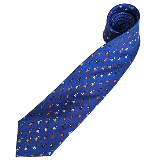 Fox & Chave Jockey Silks Tie - Blue