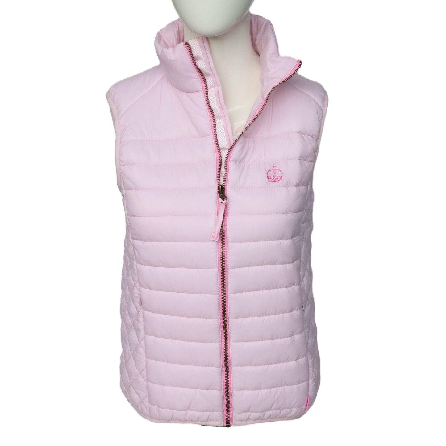 Ladies Gilet with Crown Logo - Pink