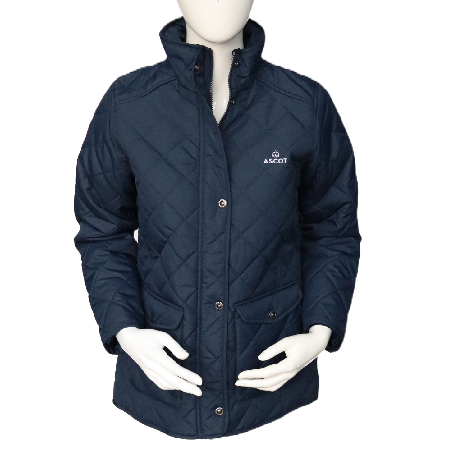 Ladies Quilted Jacket with Ascot Logo