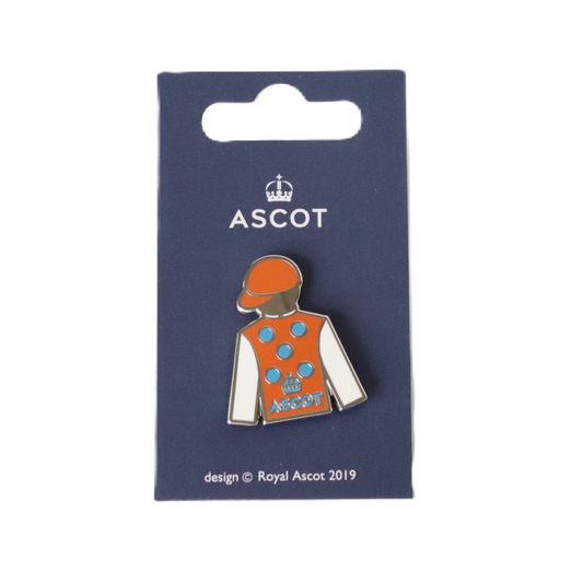 Jockey Silks Pin Badge - Orange Dot