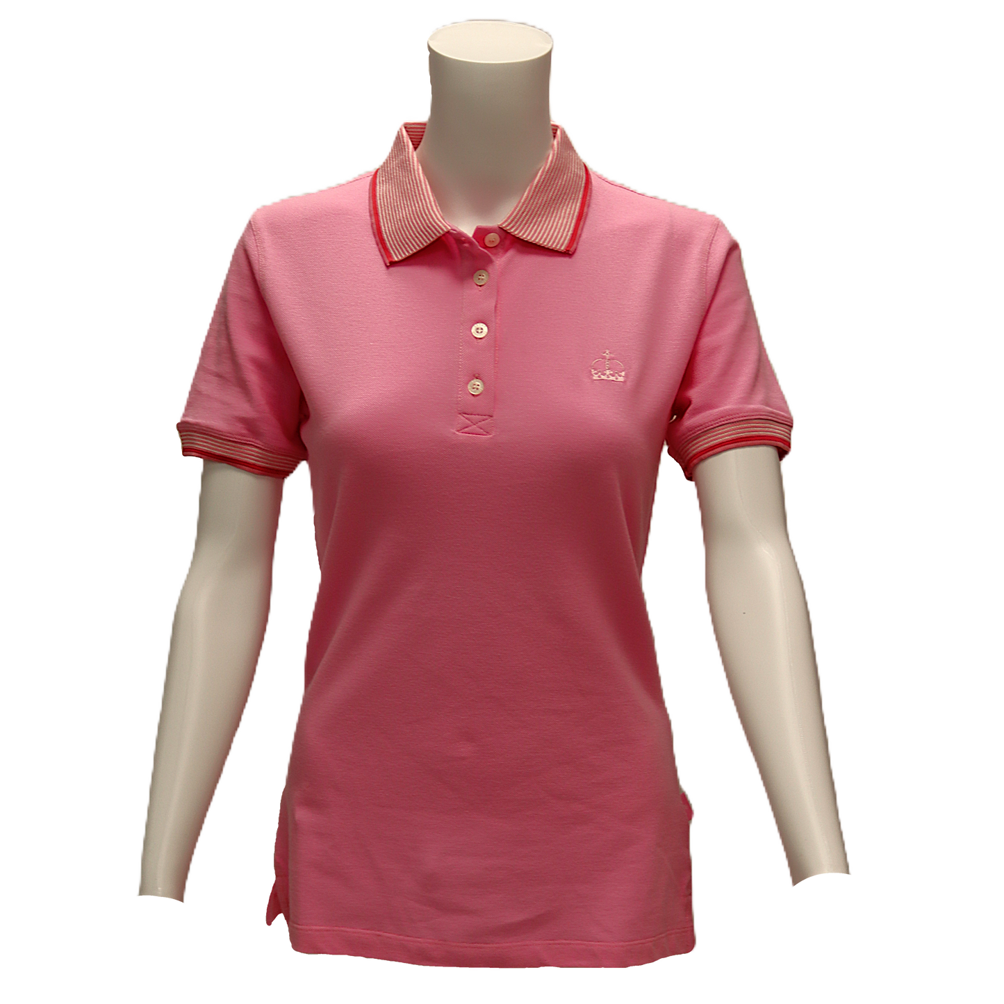 Ladies Polo Shirt with Crown Logo - Pink