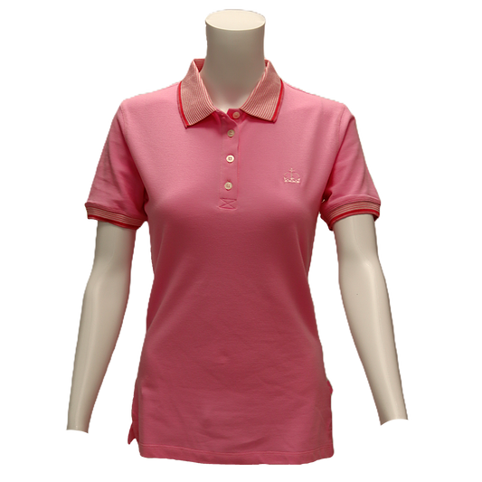 Ladies Polo Shirt with Crown Logo - Pink