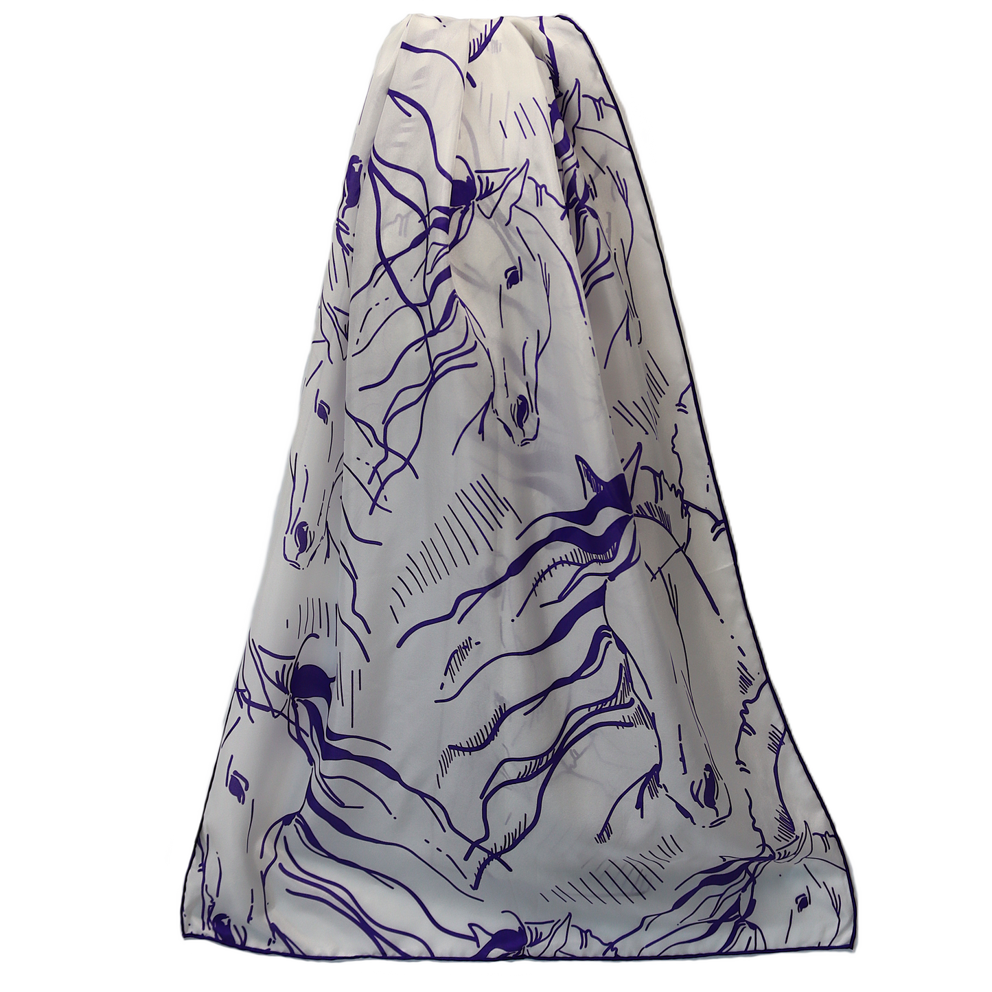 Graphic Horse Scarf - White/Purple