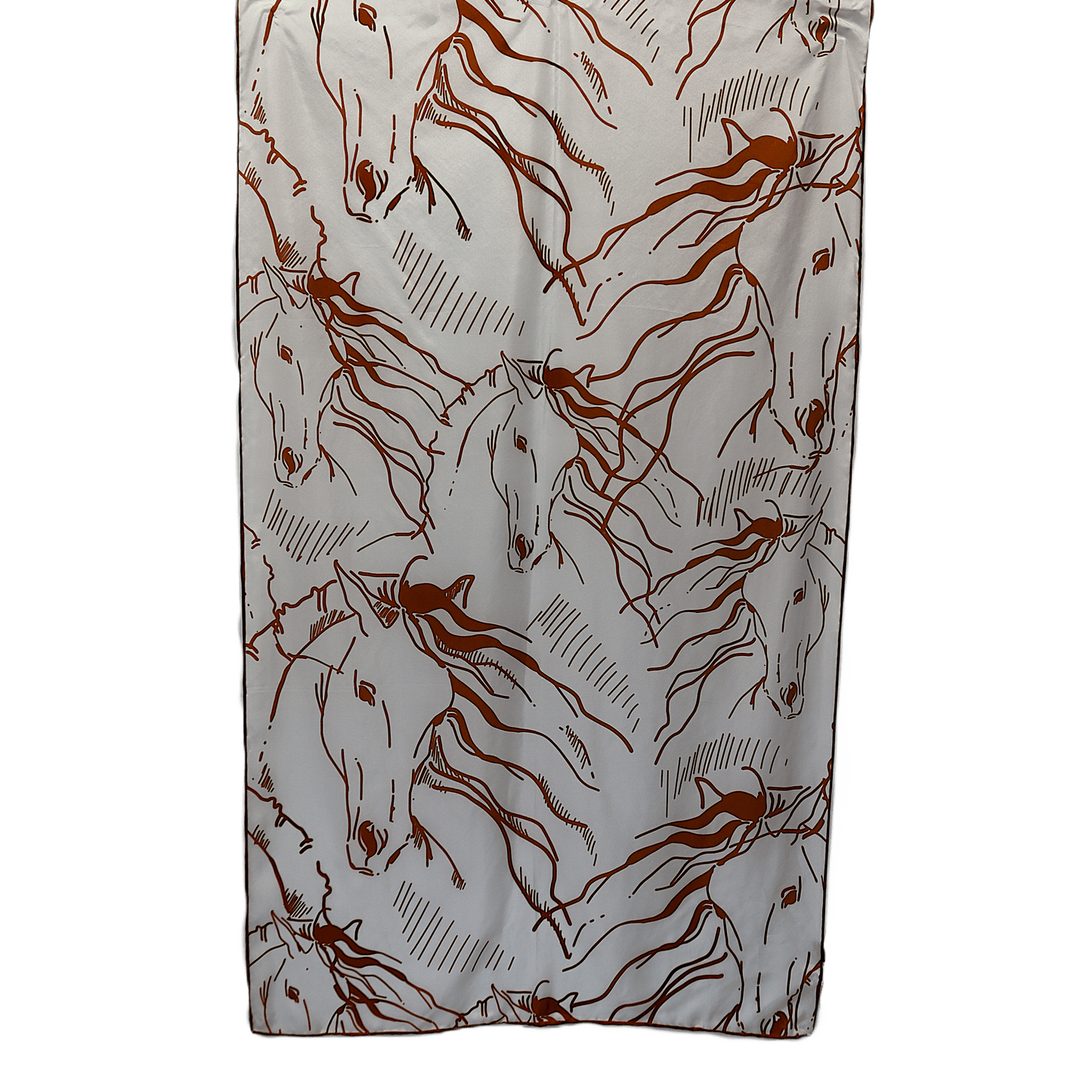 Graphic Horse Scarf - White/Brown