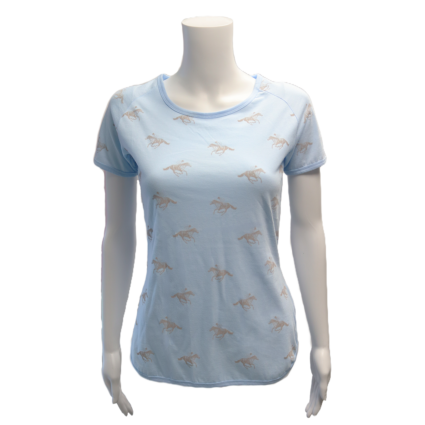 Ladies Horse Print T-Shirt - Blue