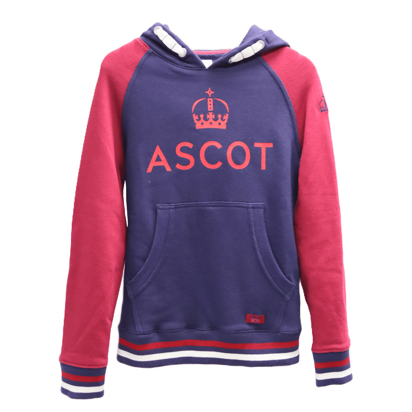 Boys Ascot Logo Hoodie - Navy/Burgundy