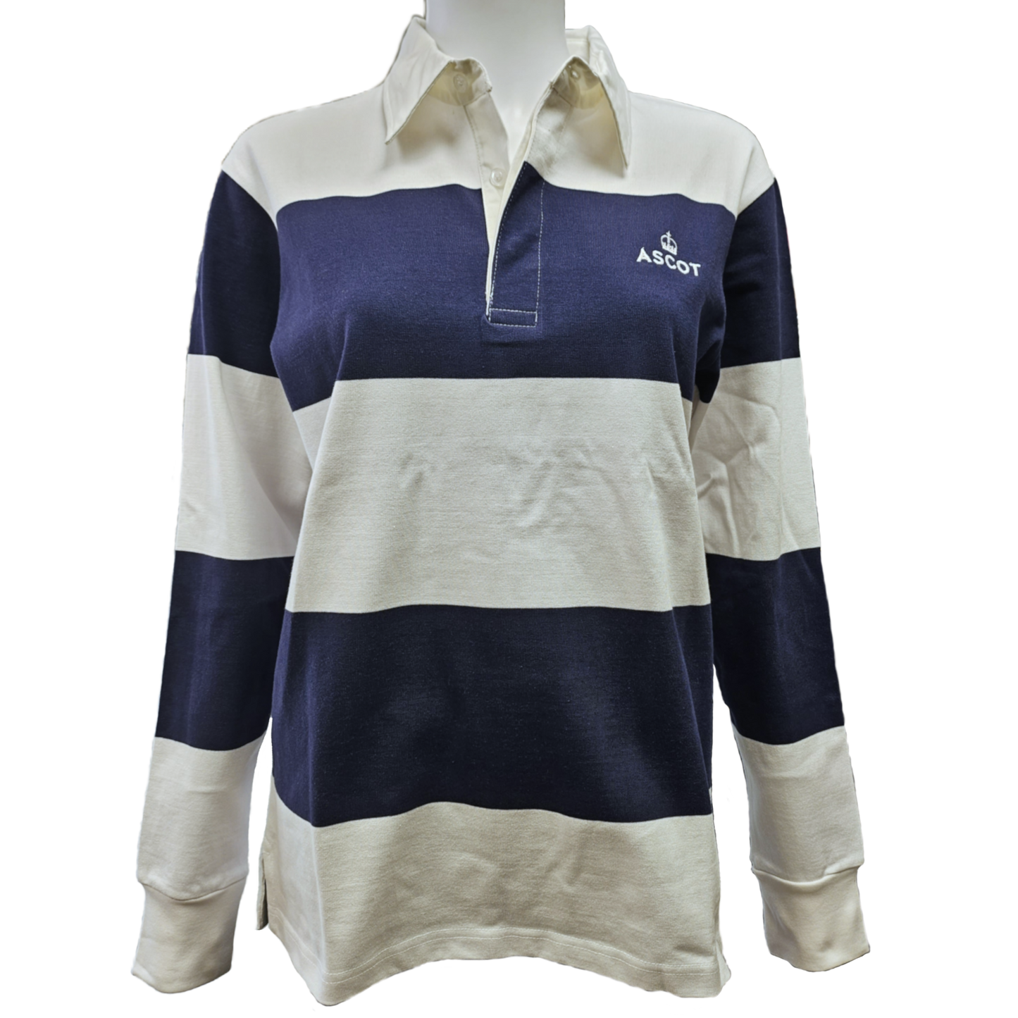 Rugby Style Polo Shirt - Navy/White