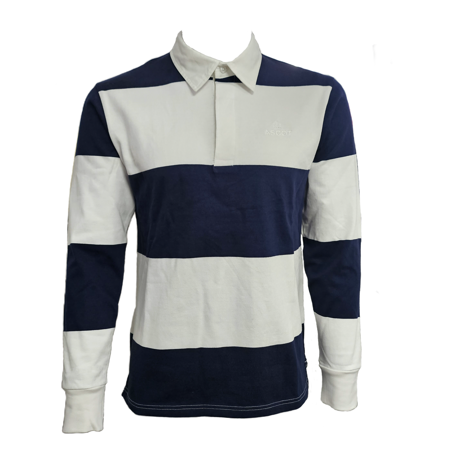 Rugby Style Polo Shirt - Navy/White