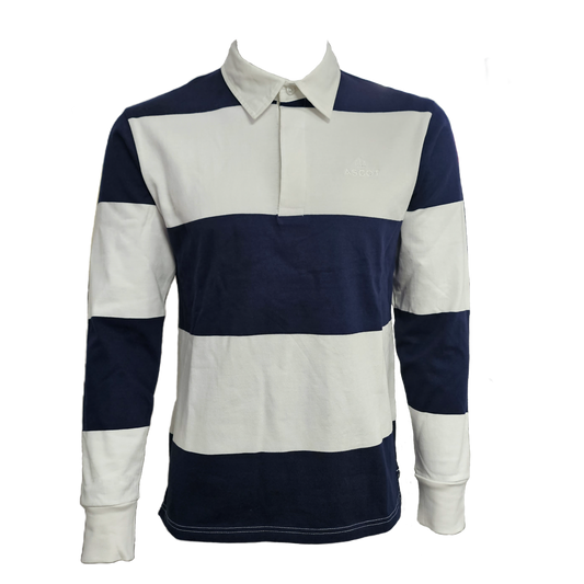 Rugby Style Polo Shirt - Navy/White