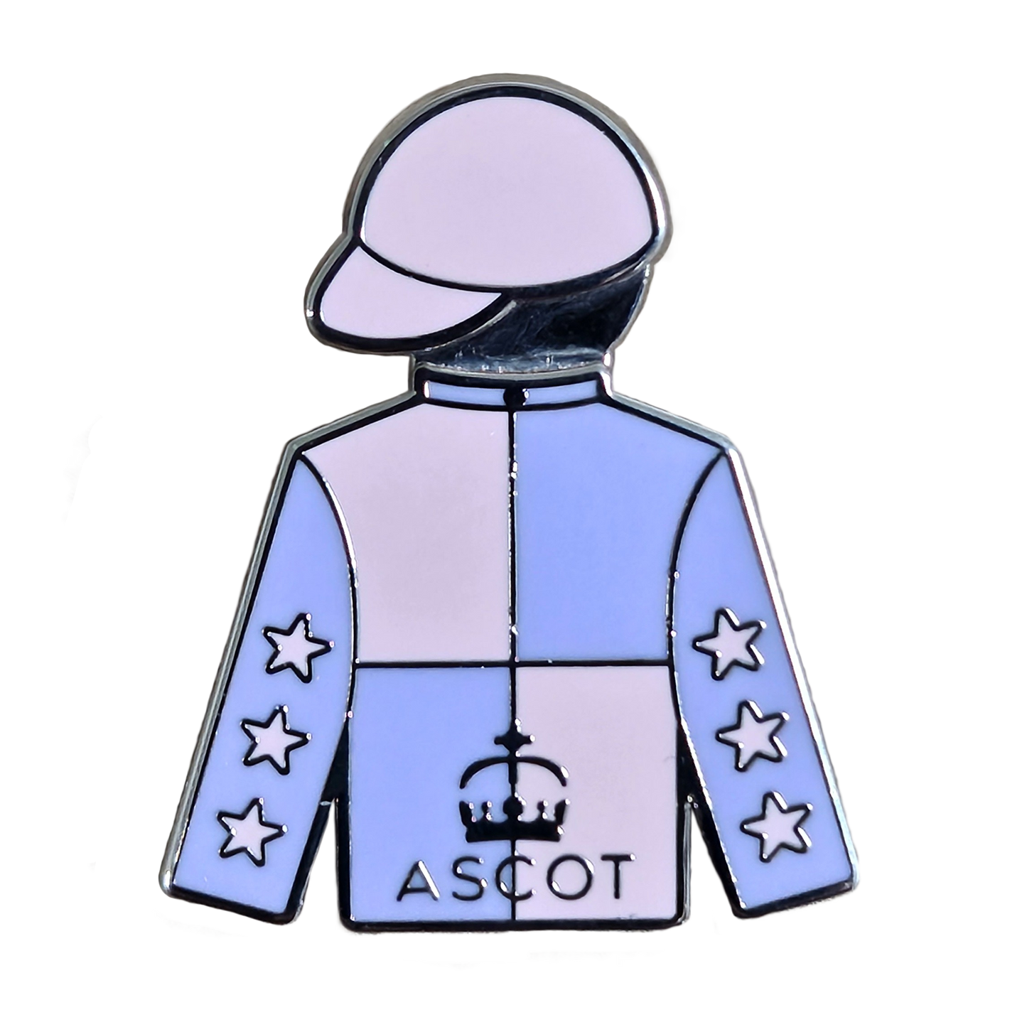 Pink & Purple Jockey Silks Pin Badge